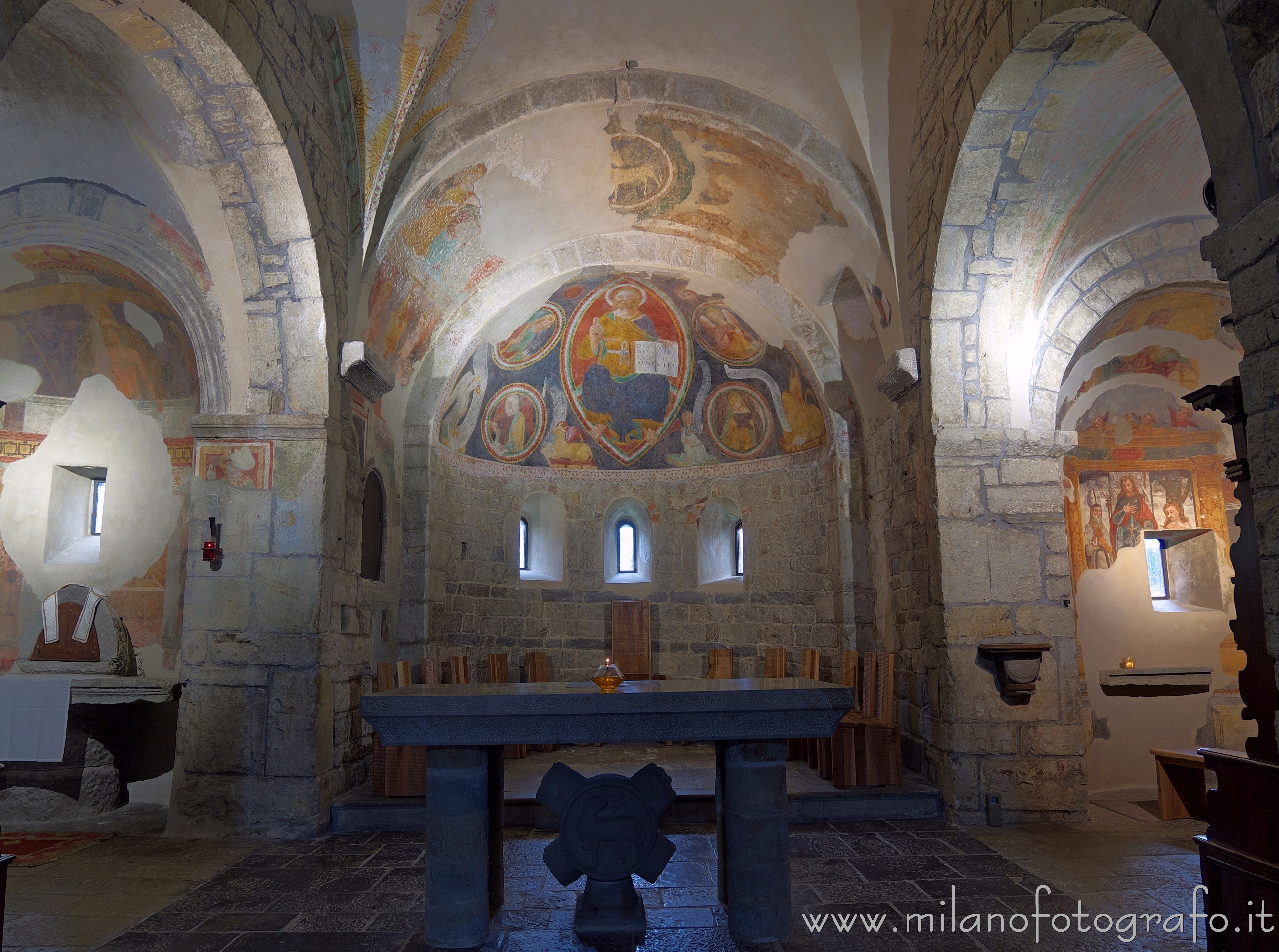 Sotto il Monte (Bergamo, Italy) - The apses of the Abbey of Sant'Egidio in Fontanella